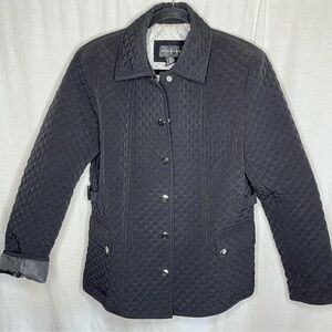 Braetan Girls Kids Black Quilted Coat Snap Front with Pockets Size Large 14/16